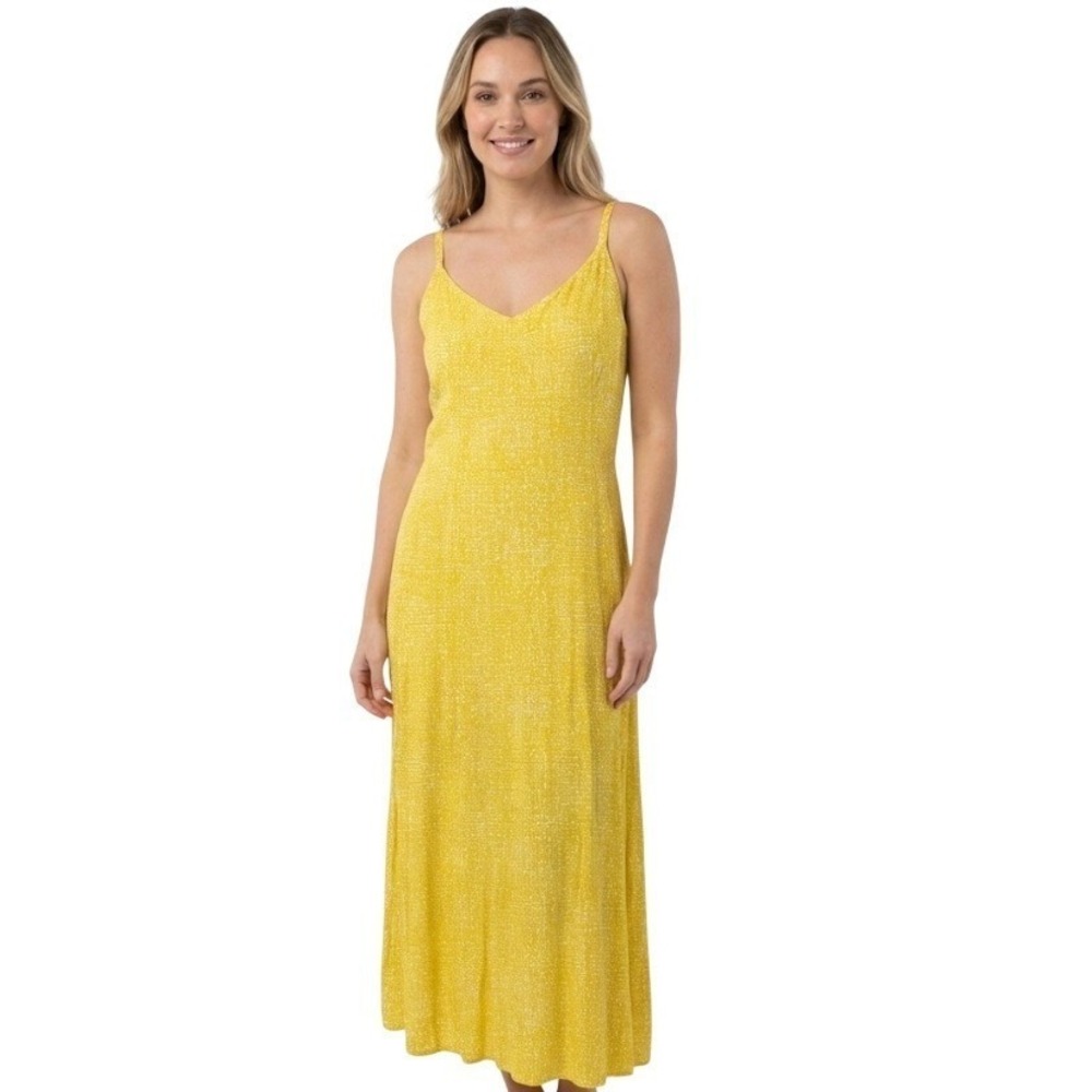 Gap Dress Womens L Sundress Yellow‎ Polka Dot Cami Midi Slip Summer Boho Casual